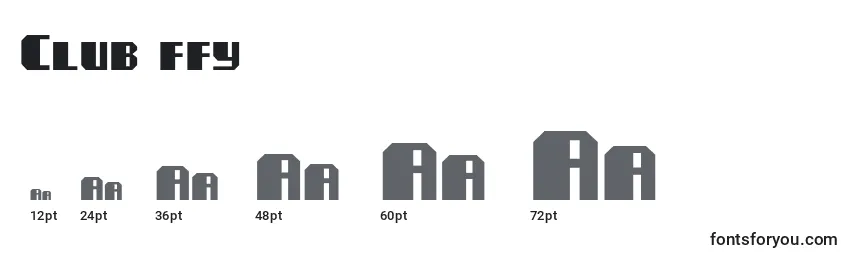 sizes of club ffy font, club ffy sizes